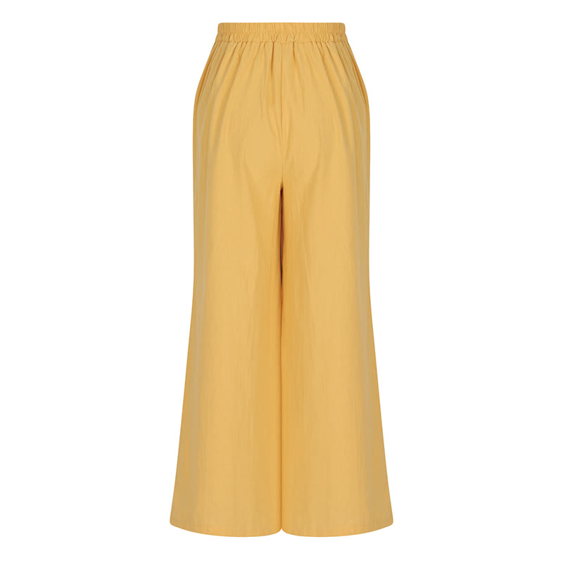 Pantalones anchos de algodón para mujer, estilo retro, informal, de cintura alta y con bolsillos, de Buddha Stones - image 3