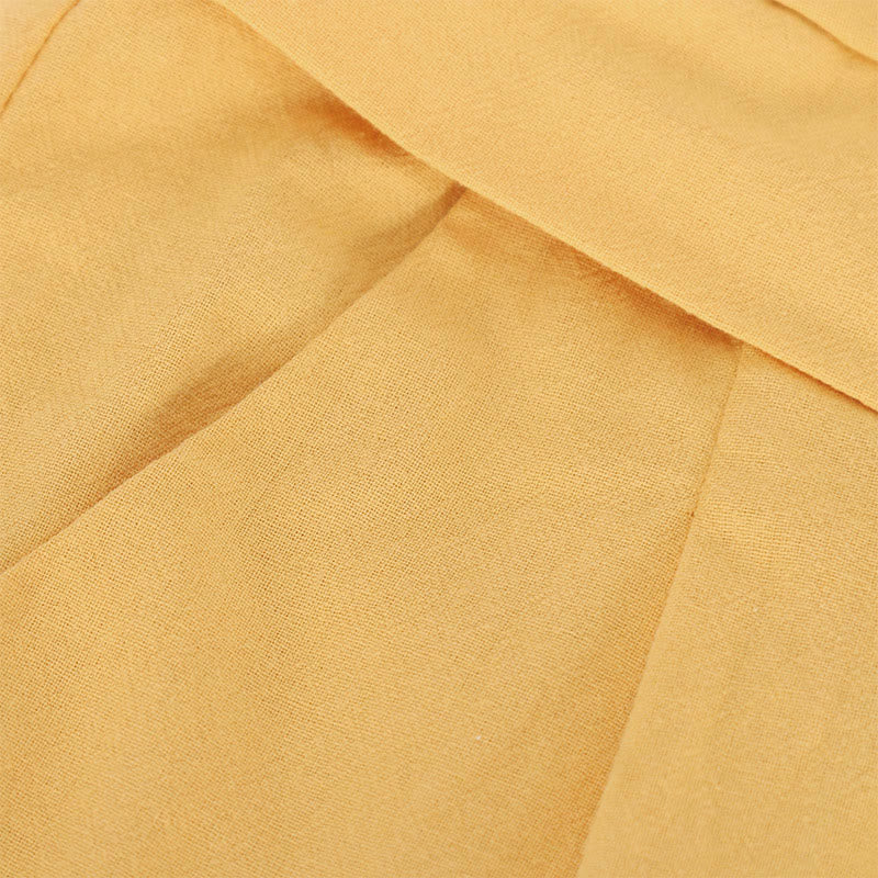 Pantalones anchos de algodón para mujer, estilo retro, informal, de cintura alta y con bolsillos, de Buddha Stones - image 4