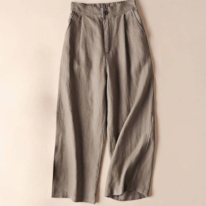Pantalones de mujer Buddha Stones Commute de color liso, largo 7-8, pierna ancha con bolsillos. - Broncearse - US12, UK/AU16, EU44 (3XL) - image 16
