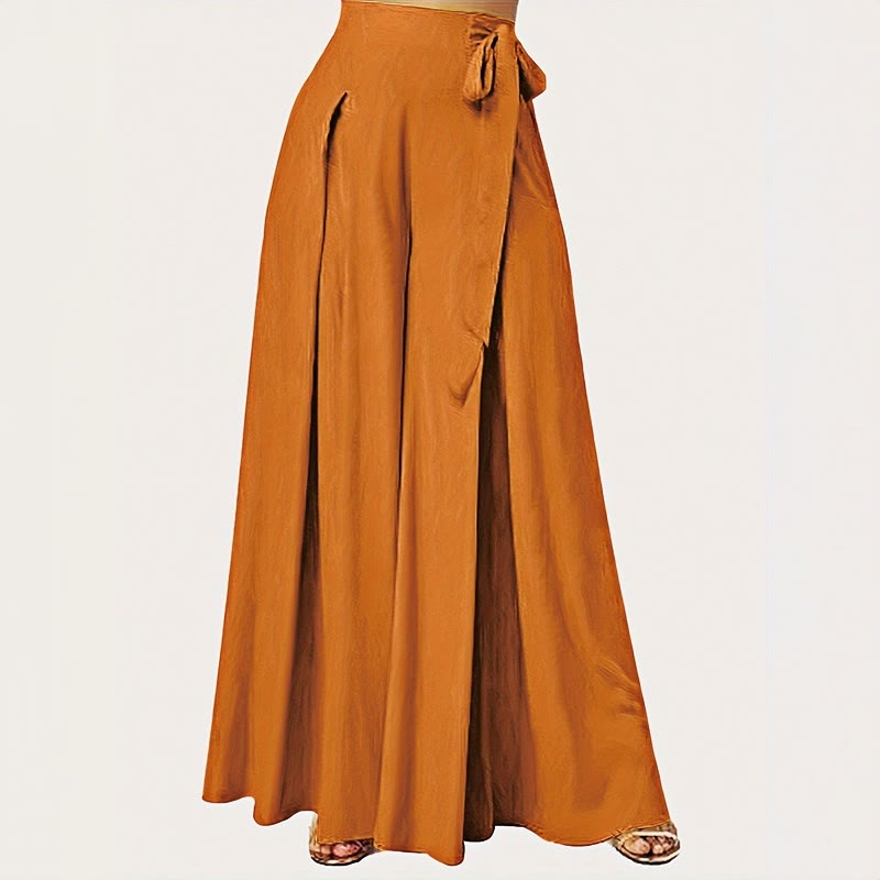 Pantalones de mujer de pierna ancha con cordón ajustable y bolsillos, estilo retro informal de primavera con estampado de Buddha Stones . - Naranja - US14，UK/AU18，EU46 (2XL) - image 8