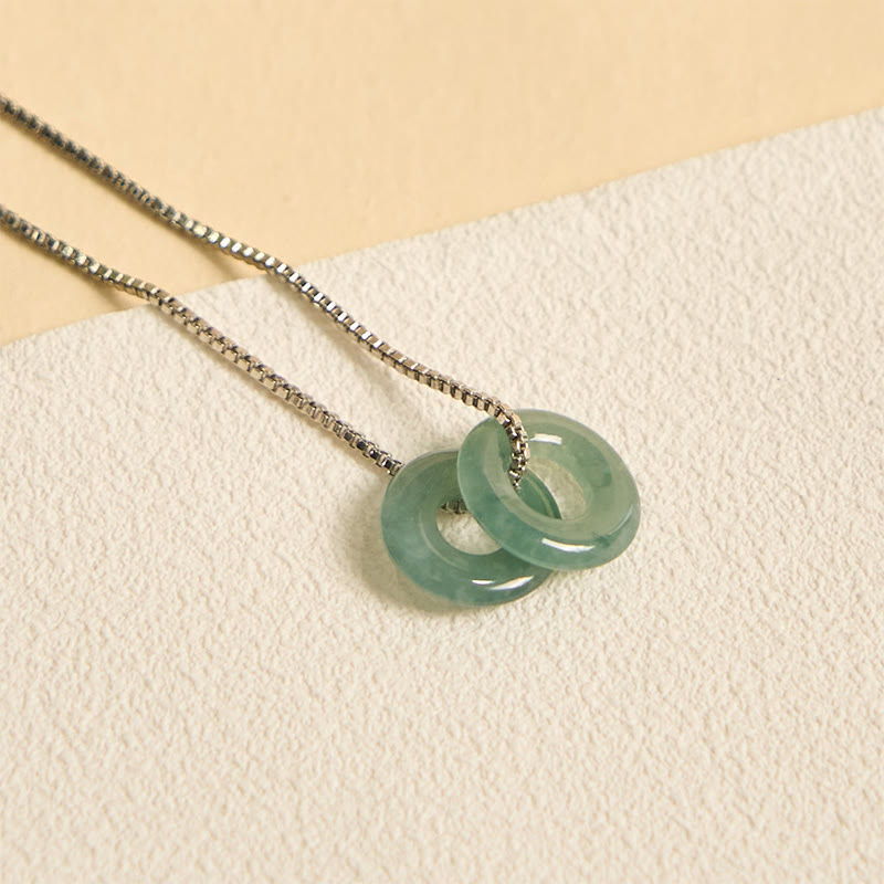 Collar con colgante de prosperidad y doble hebilla de paz de jade y Buddha Stones - image 11