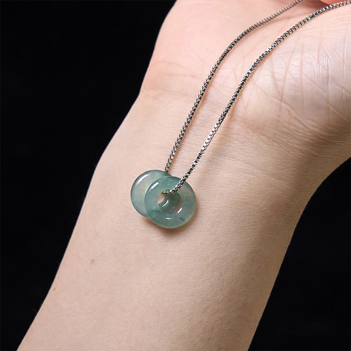 Collar con colgante de prosperidad y doble hebilla de paz de jade y Buddha Stones - image 12