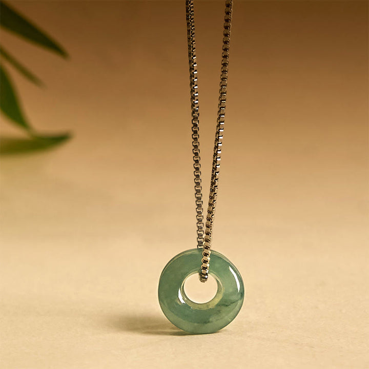 Collar con colgante de prosperidad y doble hebilla de paz de jade y Buddha Stones - image 10