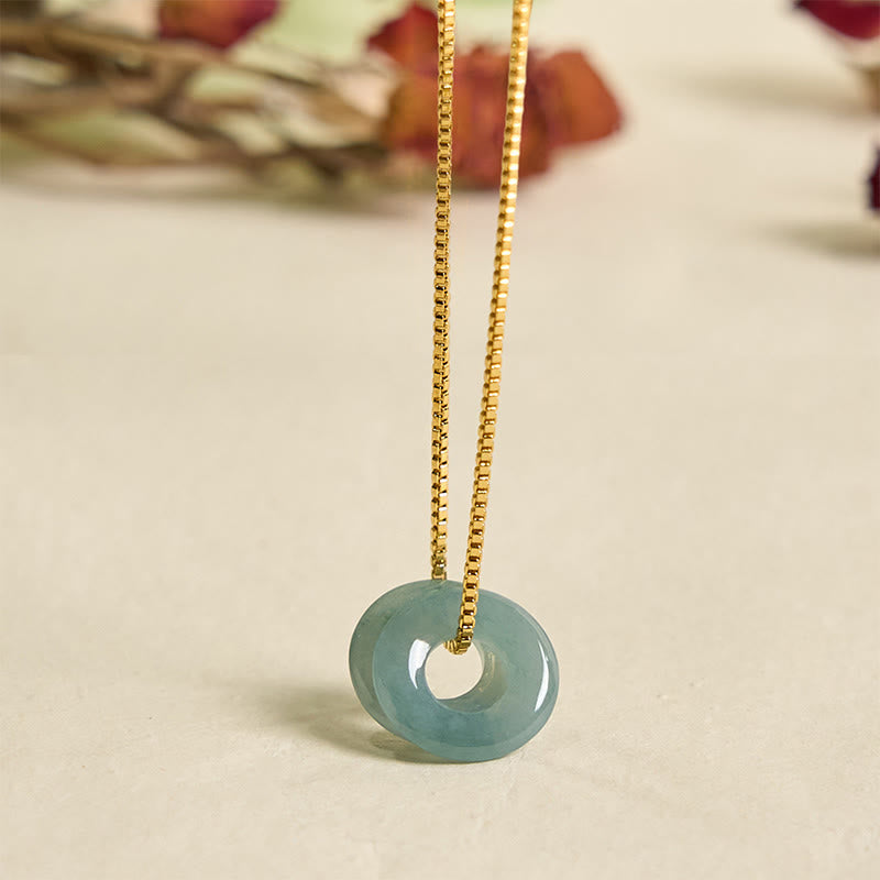 Collar con colgante de prosperidad y doble hebilla de paz de jade y Buddha Stones - image 5