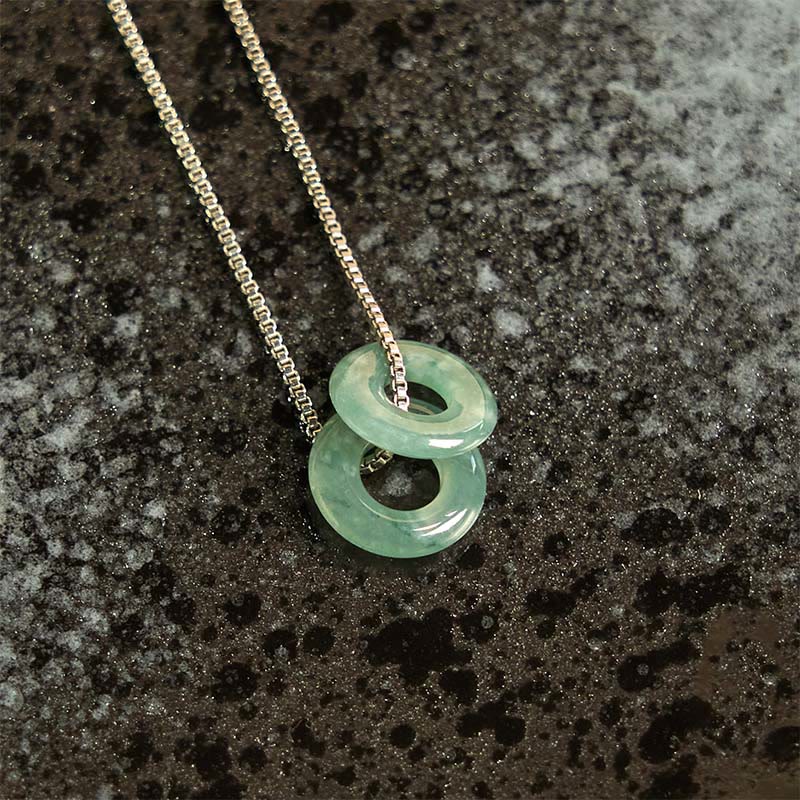 Collar con colgante de prosperidad y doble hebilla de paz de jade y Buddha Stones - image 13