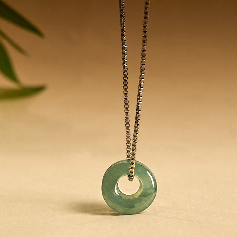 Collar con colgante de prosperidad y doble hebilla de paz de jade y Buddha Stones - image 10