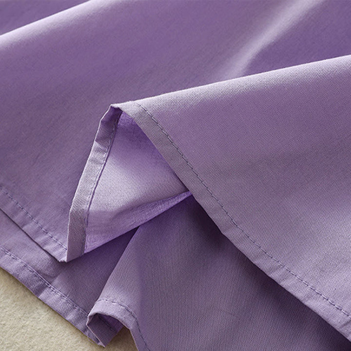 Vestido midi de lino y algodón con cuello en V, media manga y bolsillos, bordado de orquídeas de verano con Buddha Stones - image 13