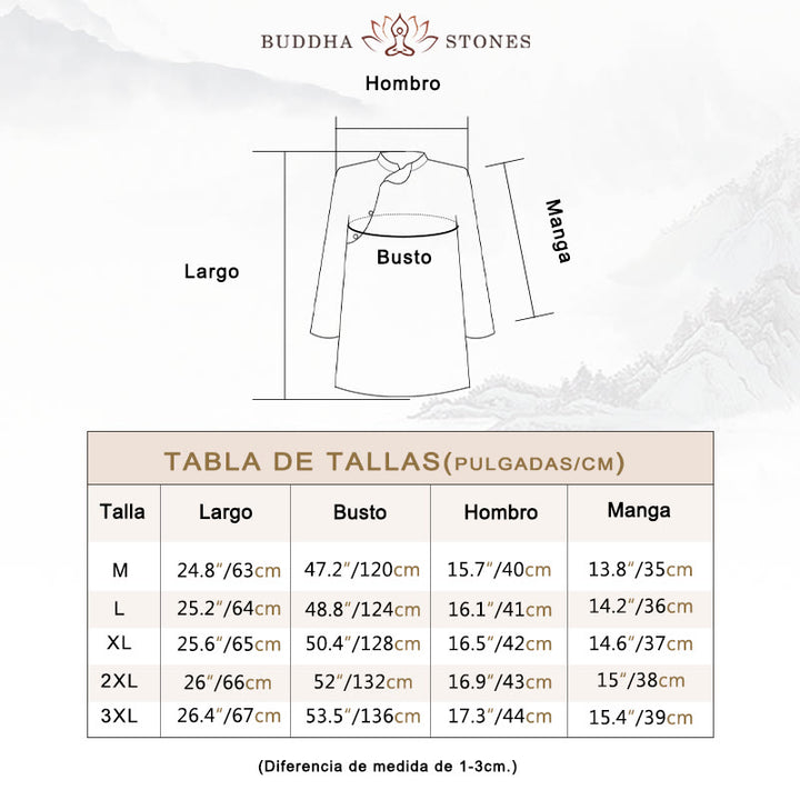 Camisa de lino y ramio con mangas tres cuartos y diseño de flores de jacarandá azul de Buddha Stones, talla grande - image 6