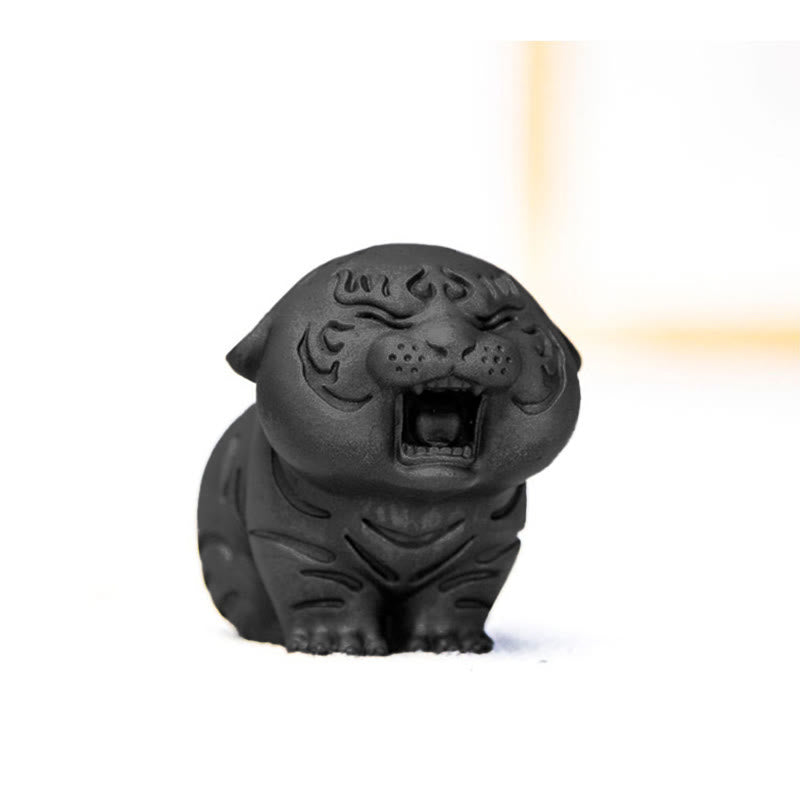 Estatua de resina fundida con óxido de hierro en polvo de tigre en miniatura con Buddha Stones para decoración del hogar