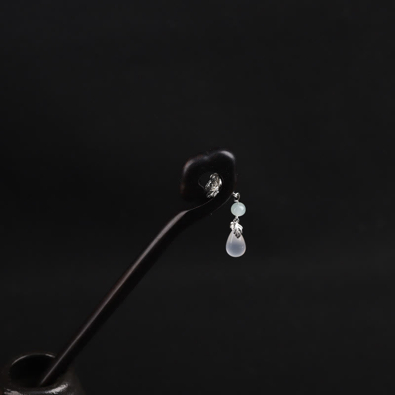 Horquilla de coraje de nube auspiciosa de ébano con Buddha Stones