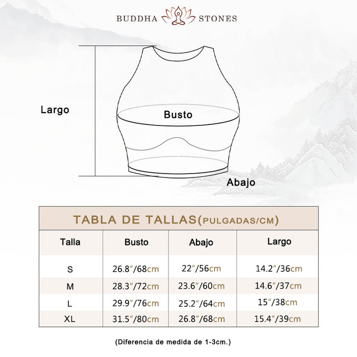 Top corto sin mangas con Buddha Stones y pantalones acampanados para deportes, fitness y yoga