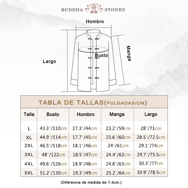 Buddha Stones , flores, bambú, puños de color sólido, botones de rana, traje Tang, chaqueta de algodón para hombre, camisa con bolsillos - image 3