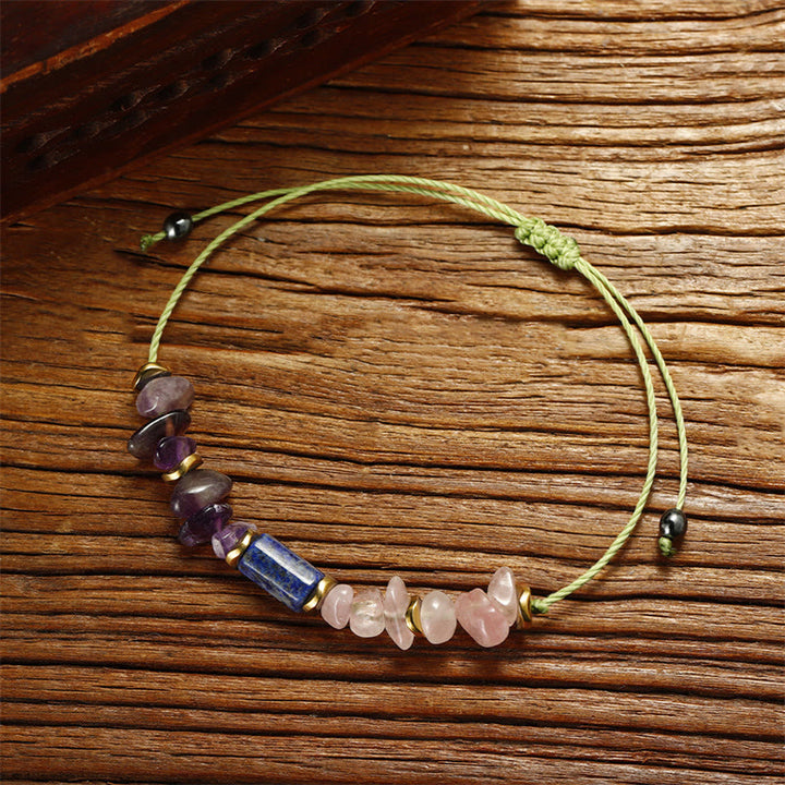 Pulsera espiritual de amatista, cuarzo rosa, lazurita y lapislázuli con Buddha Stones, mejores amigos para siempre - image 8