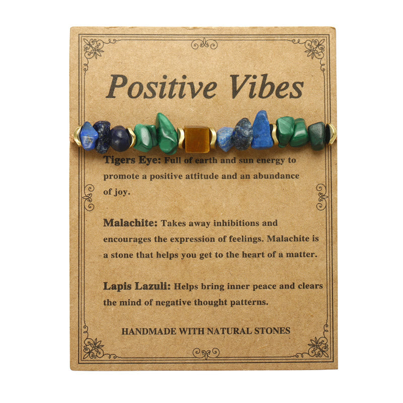 Pulsera antiansiedad con piedras de Buda, vibraciones positivas, malaquita, ojo de tigre, lazurita y lapislázuli. - image 4