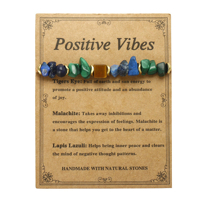 Pulsera antiansiedad con piedras de Buda, vibraciones positivas, malaquita, ojo de tigre, lazurita y lapislázuli. - image 4