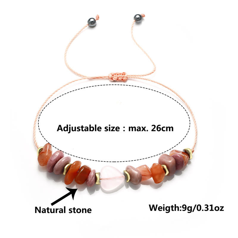 Pulsera de relaciones con Buddha Stones " Pensando en ti", cuarzo rosa, rodonita y cornalina - image 12