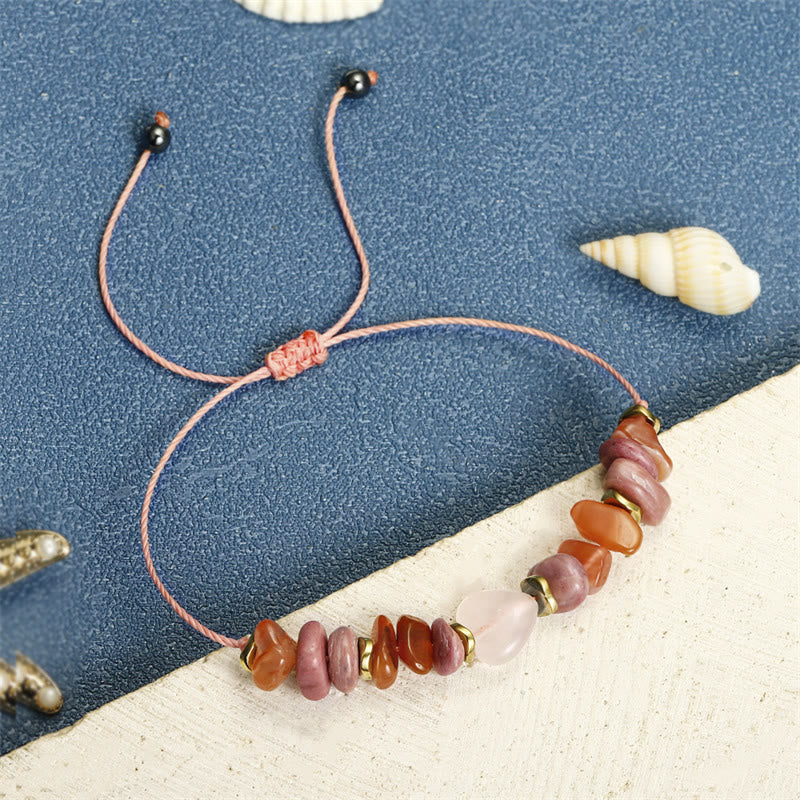Pulsera de relaciones con Buddha Stones " Pensando en ti", cuarzo rosa, rodonita y cornalina - image 11