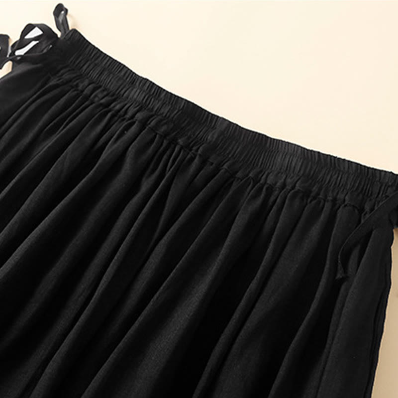 Falda de mujer con cintura elástica, cordones y bolsillos de Buddha Stones - image 17