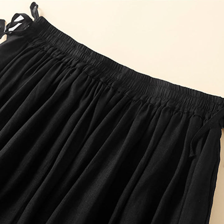 Falda de mujer con cintura elástica, cordones y bolsillos de Buddha Stones - image 17