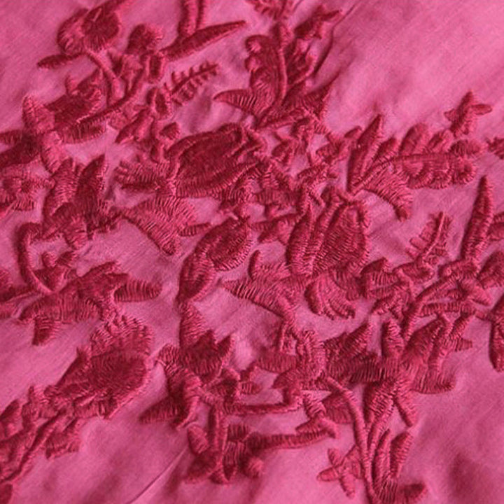 Camiseta informal de algodón y lino con cuello redondo, mangas abullonadas y volantes con bordado de piedras de Buddha Stones para mujer - image 6