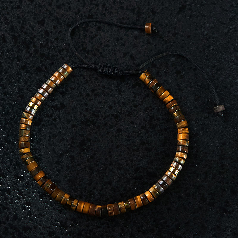 Pulsera de coraje con cuentas espaciadoras de ojo de tigre natural de Buddha Stones