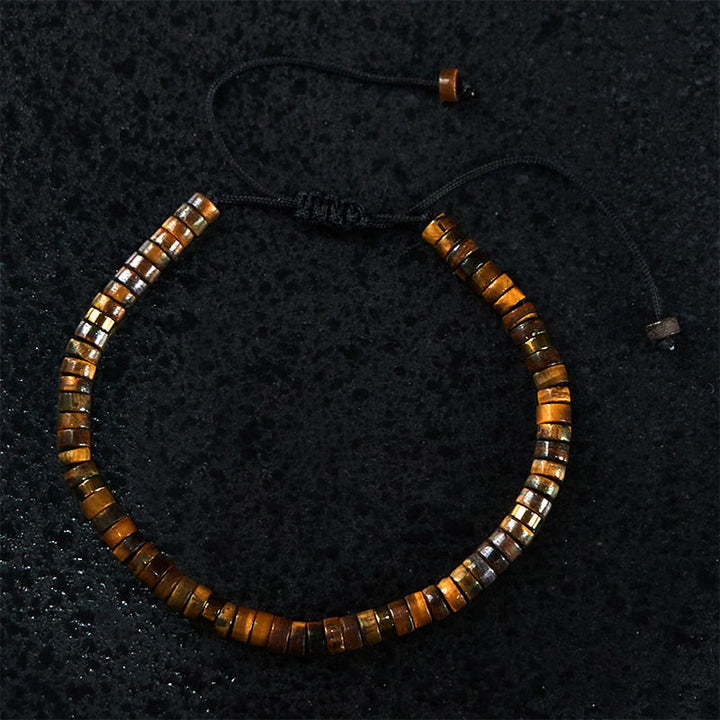 Pulsera de coraje con cuentas espaciadoras de ojo de tigre natural de Buddha Stones