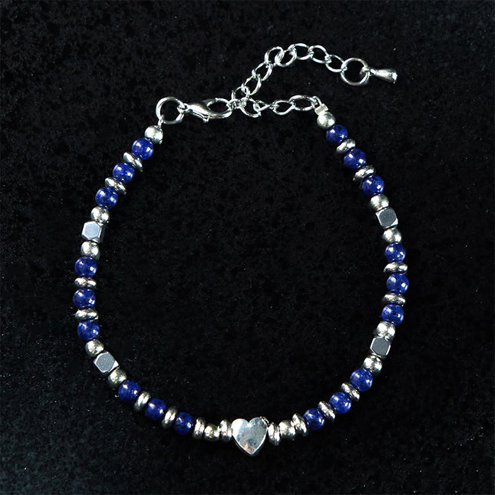 Pulsera de equilibrio positivo con forma de corazón de piedra natural de Buddha Stones, amazonita, amatista, lazurita, lapislázuli y cuarzo rosa. - image 16