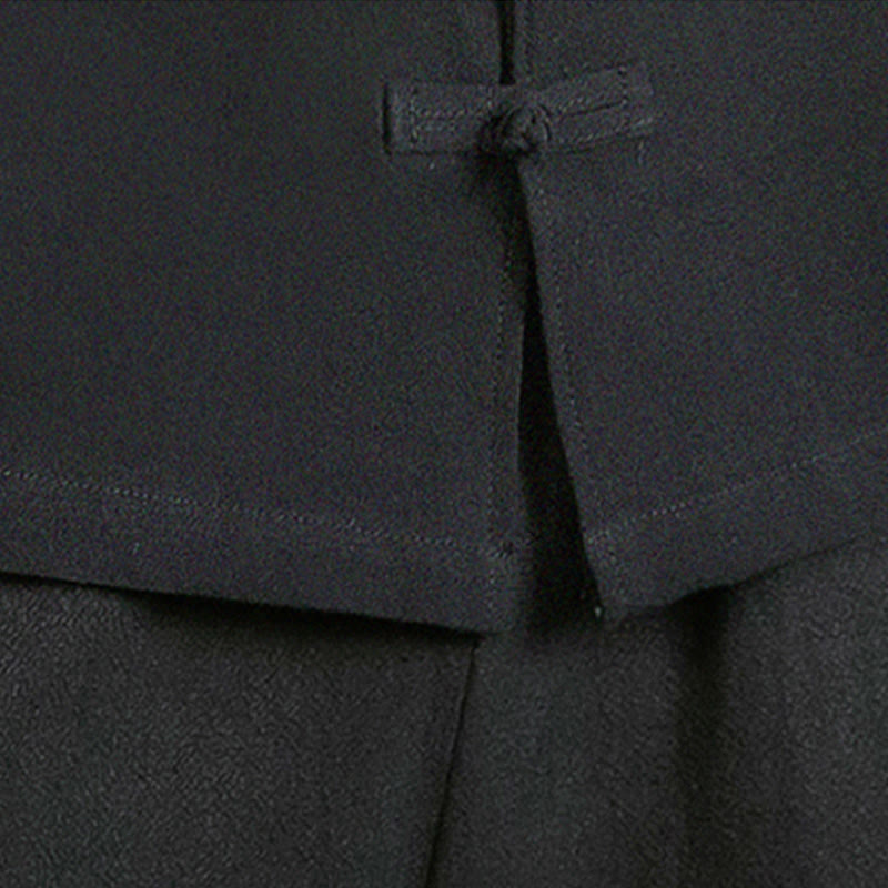 Camisa de algodón de manga larga para hombre con bordado de grulla y botones de rana y Buddha Stones - image 27