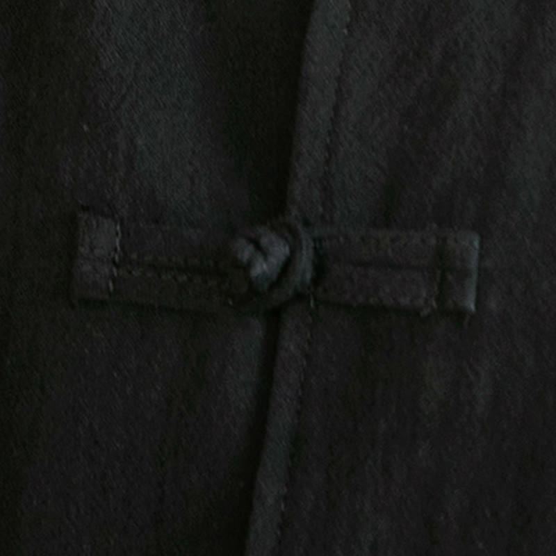 Camisa de algodón de manga larga para hombre con bordado de grulla y botones de rana y Buddha Stones - image 25