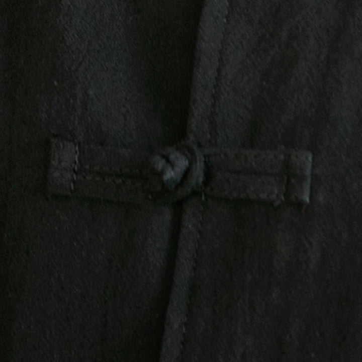 Camisa de algodón de manga larga para hombre con bordado de grulla y botones de rana y Buddha Stones - image 25