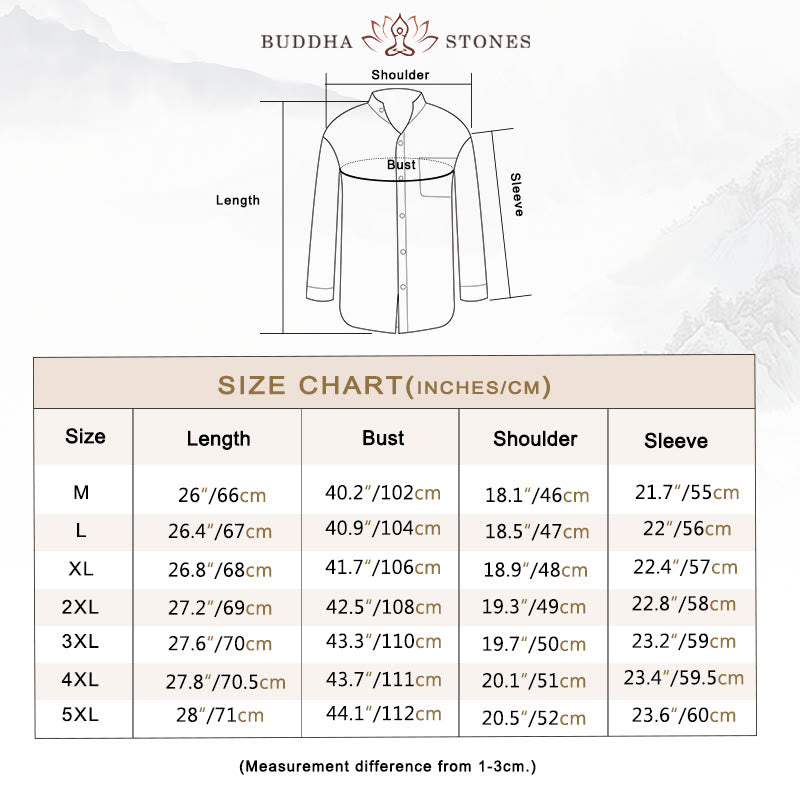 Camisa de manga larga para hombre Buddha Stones con bolsillo y cuello alto, cómoda. - image 3