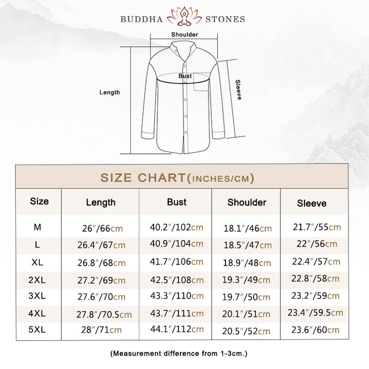 Camisa de manga larga para hombre Buddha Stones con bolsillo y cuello alto, cómoda. - image 3