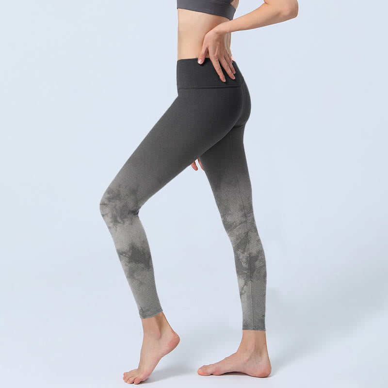 Leggings de yoga para mujer con estampado floral degradado y Buddha Stones - image 2