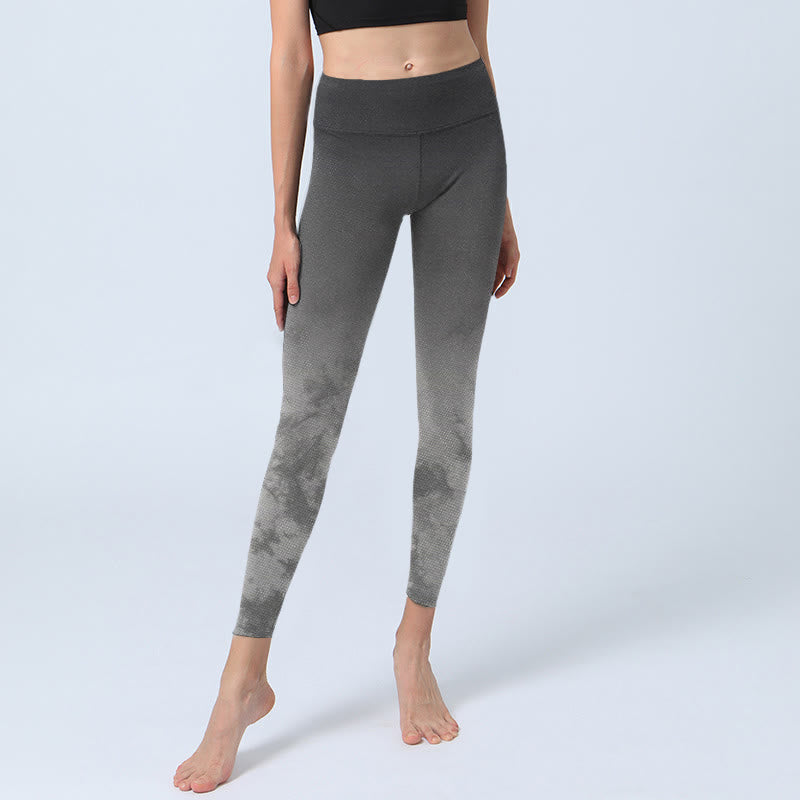 Leggings de yoga para mujer con estampado floral degradado y Buddha Stones - image 7