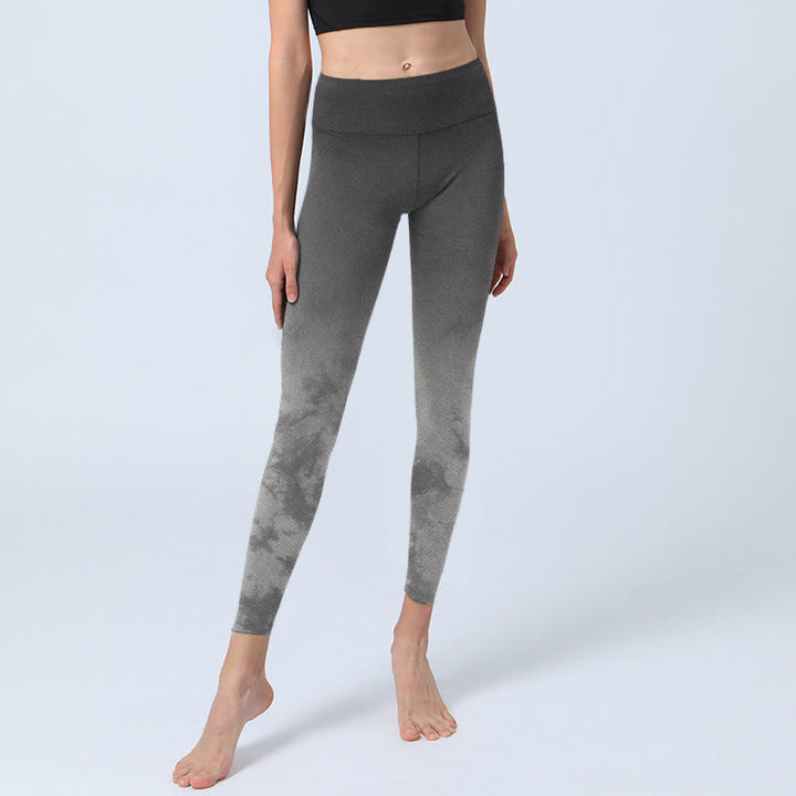 Leggings de yoga para mujer con estampado floral degradado y Buddha Stones - image 7