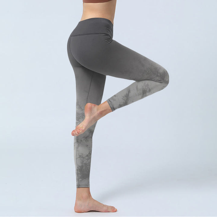 Leggings de yoga para mujer con estampado floral degradado y Buddha Stones - image 5