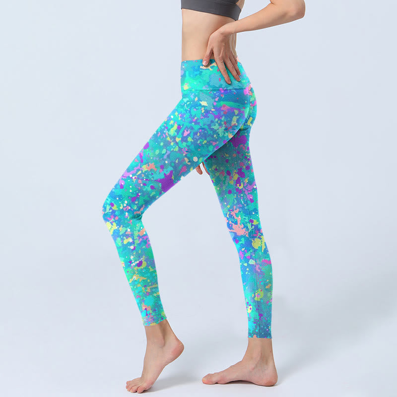 Leggings de ejercicio con estampado de tinta y Buddha Stones para mujer - image 3