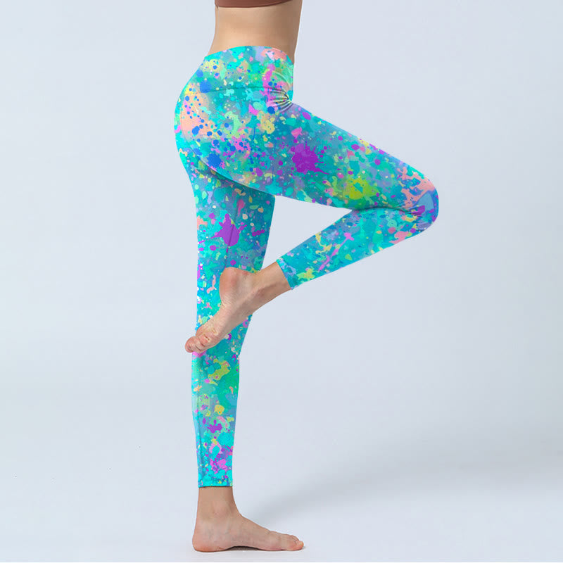 Leggings de ejercicio con estampado de tinta y Buddha Stones para mujer - image 5