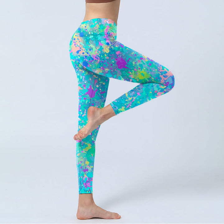 Leggings de ejercicio con estampado de tinta y Buddha Stones para mujer - image 5