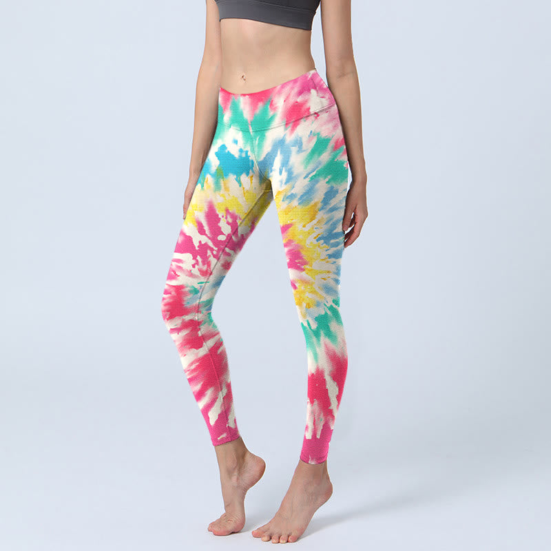 Leggings de yoga para mujer con estampado de Buddha Stones en espiral - Rosa oscuro - US18，UK/AU22，EU50 (4XL) - image 0