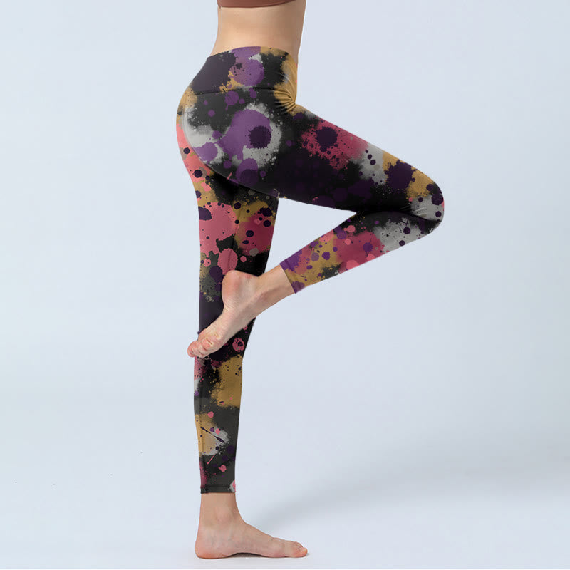 Leggings de ejercicio con estampado de salpicaduras de Buddha Stones para mujer - image 5