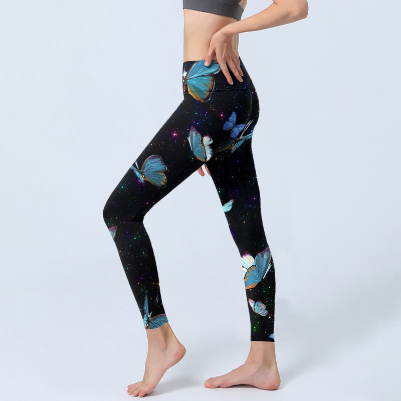 Leggings de yoga para mujer con estampado de Buddha Stones , estrellas y cielo - image 3