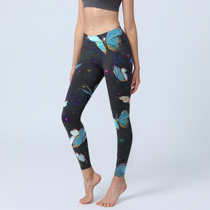 Leggings de yoga para mujer con estampado de Buddha Stones , estrellas y cielo - Negro - US18，UK/AU22，EU50 (4XL) - image 1