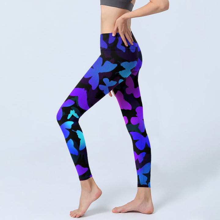 Leggings de yoga para mujer con estampado de mariposas y Buddha Stones - image 3