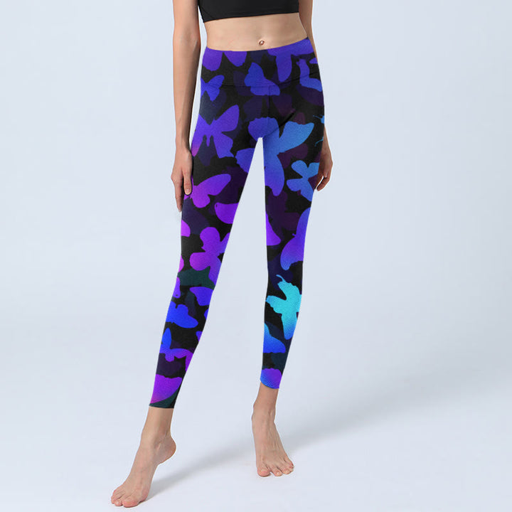 Leggings de yoga para mujer con estampado de mariposas y Buddha Stones - image 5
