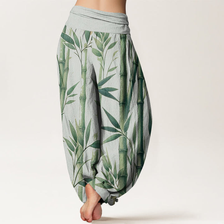 Pantalones bombachos de cintura elástica para mujer, de algodón, con estampado informal de Buddha Stones. - image 2
