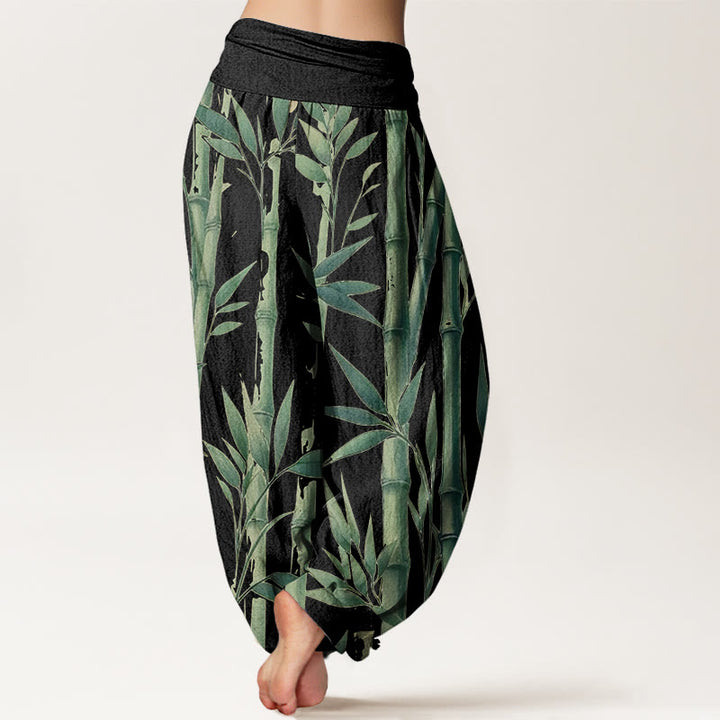 Pantalones bombachos de cintura elástica para mujer, de algodón, con estampado informal de Buddha Stones. - image 9