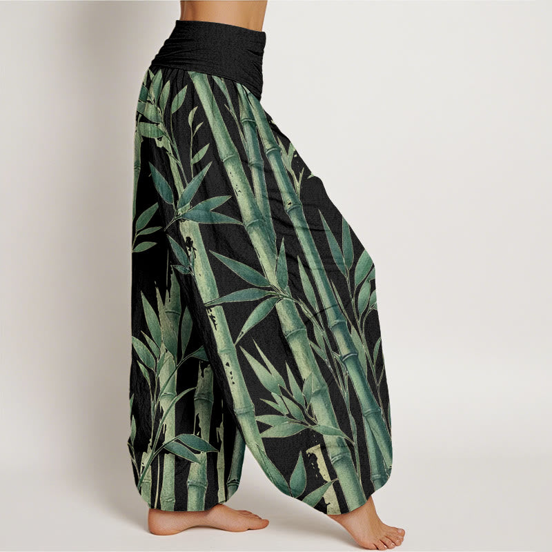 Pantalones bombachos de cintura elástica para mujer, de algodón, con estampado informal de Buddha Stones. - image 8