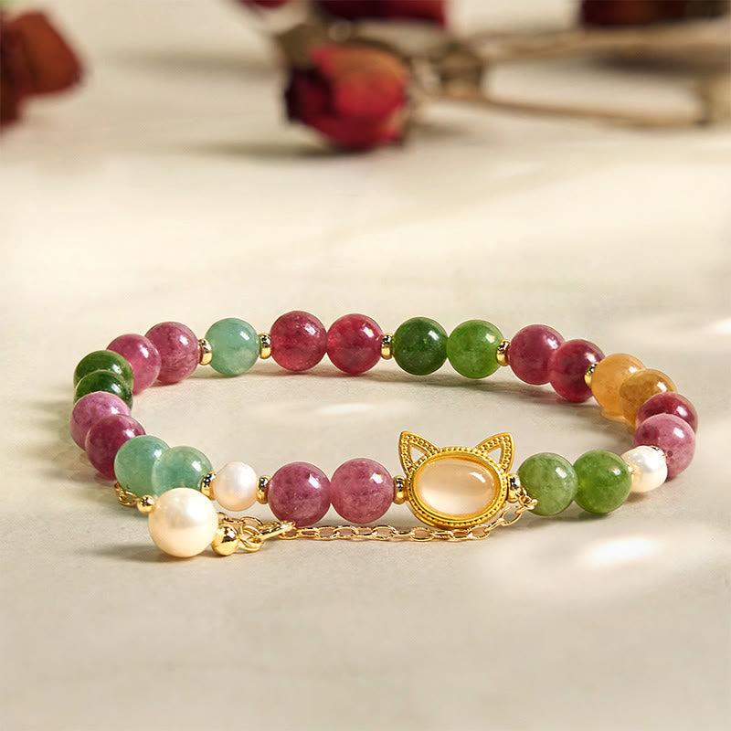 Pulsera positiva con turmalina de colores y Buddha Stones - image 2