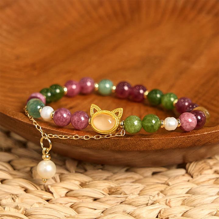 Pulsera positiva con turmalina de colores y Buddha Stones - image 7